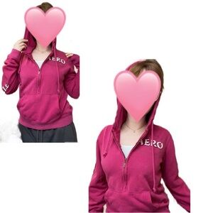 Hot pink Aeropostale half zip hoodie